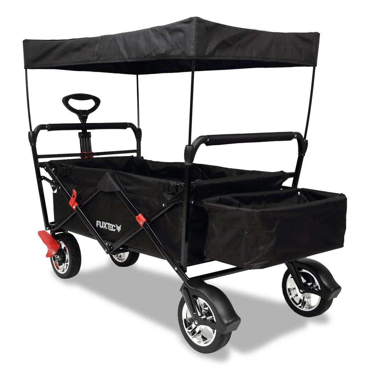 B-WARE Chariot à bras FUXTEC City Cruiser avec toit ouvrant NOIR
