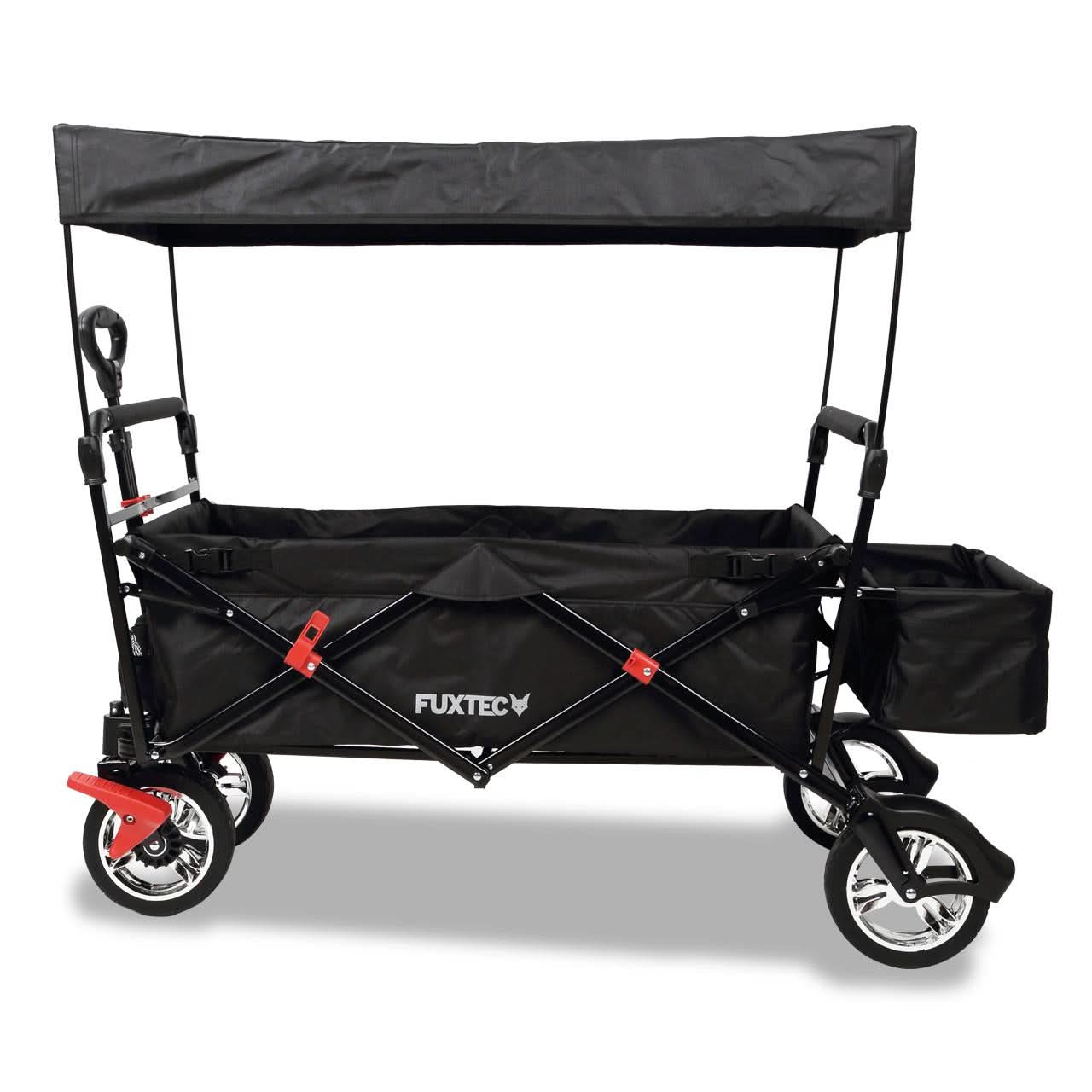 B-WARE Chariot à bras FUXTEC City Cruiser avec toit ouvrant NOIR - Image 2