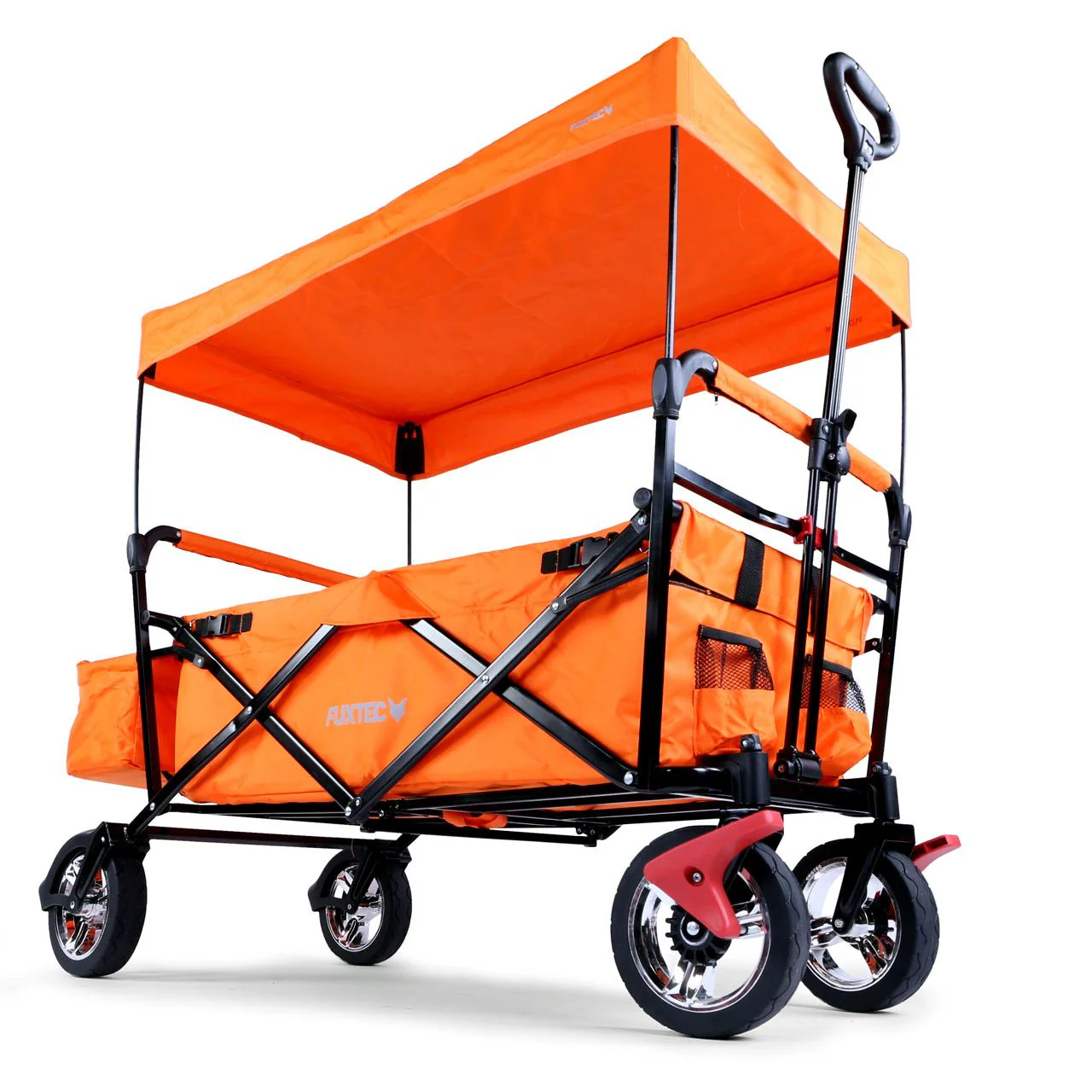 B-WARE Chariot à bras FUXTEC City Cruiser avec toit ouvrant ORANGE