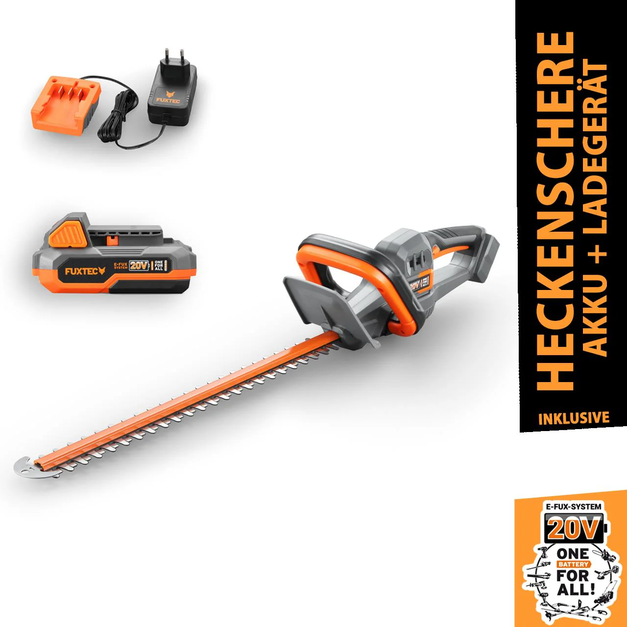 B-WARE Taille-haies à batterie 20V FUXTEC FX-E1HS20 - Set avec batterie 2Ah et chargeur 1A