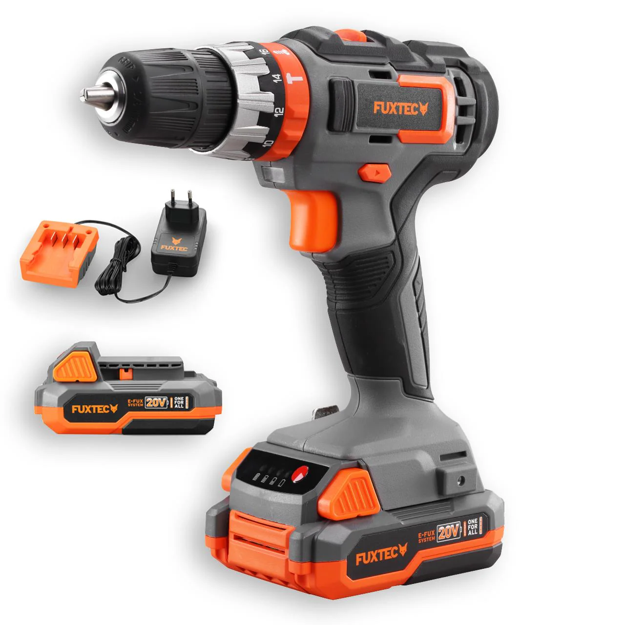 B-WARE Perceuse-visseuse à percussion sans fil 20V FUXTEC FX-E1SBS20 - Set avec 2 batteries 2Ah et chargeur 1A