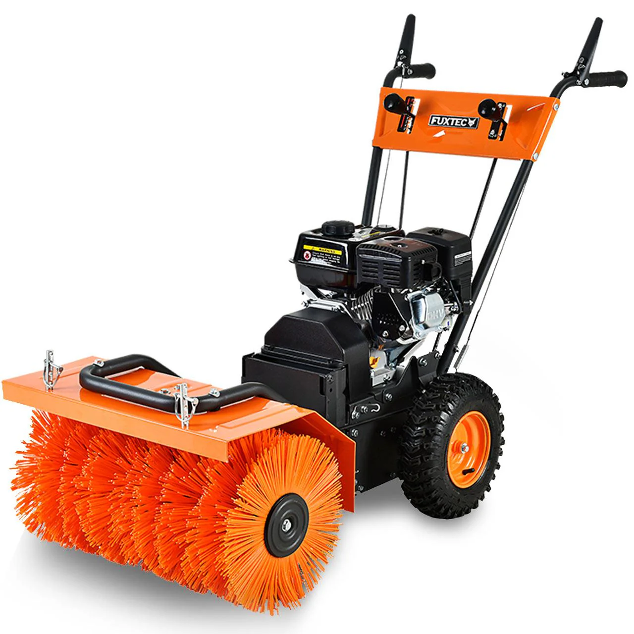 B-WARE Balayeuse déneigeuse thermique FUXTEC FX-KM196, avec brosse de balayage - sans embout optionnel