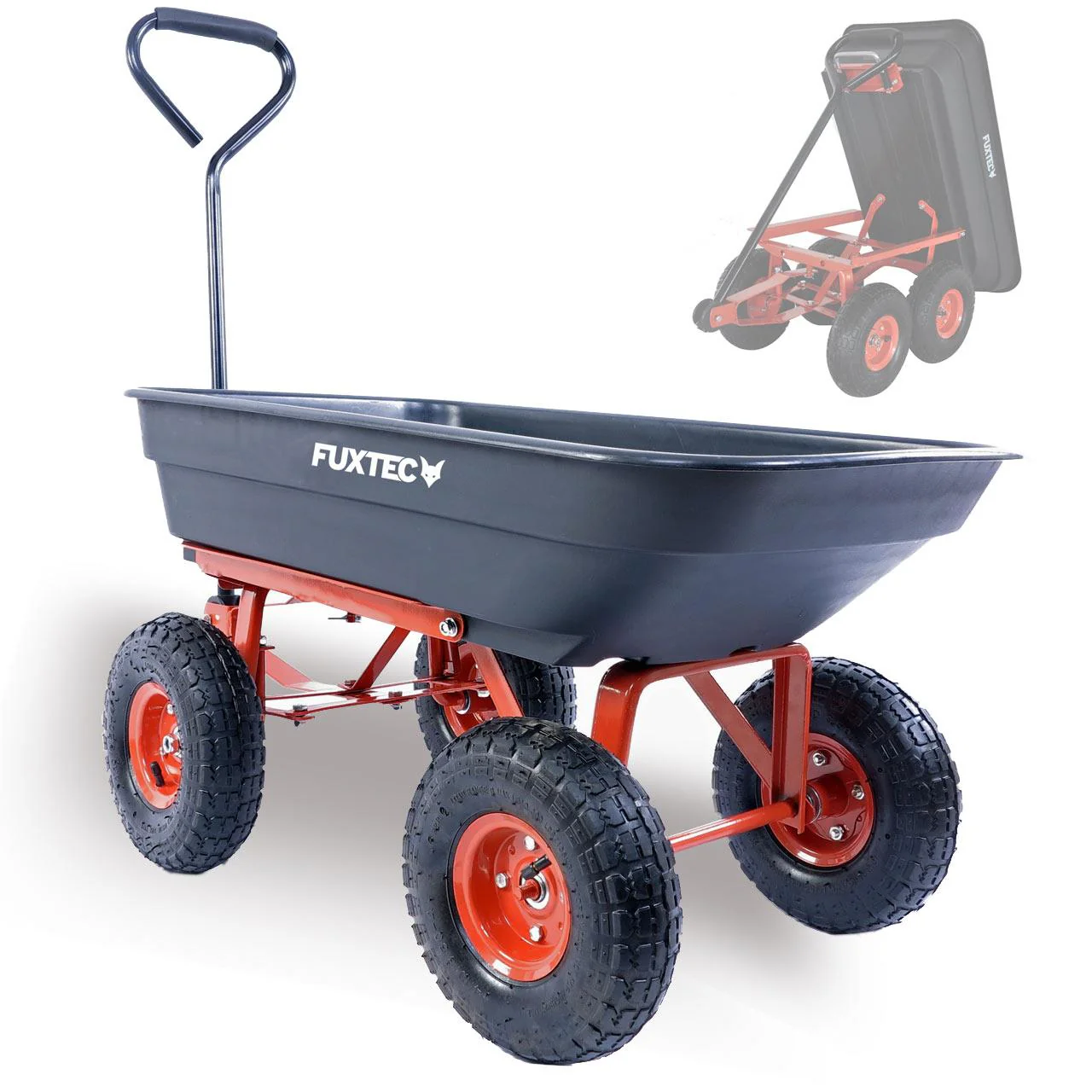 B-WARE Chariot de jardin à benne basculante FUXTEC FX-KW2175