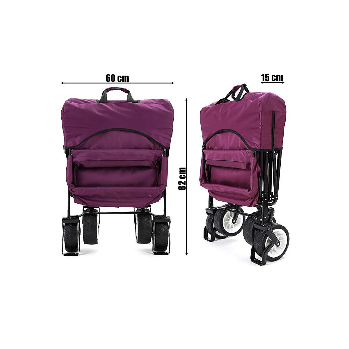 B-WARE FUXTEC - Chariot à bras MARRON avec toit solaire JW-76CB - Image 10