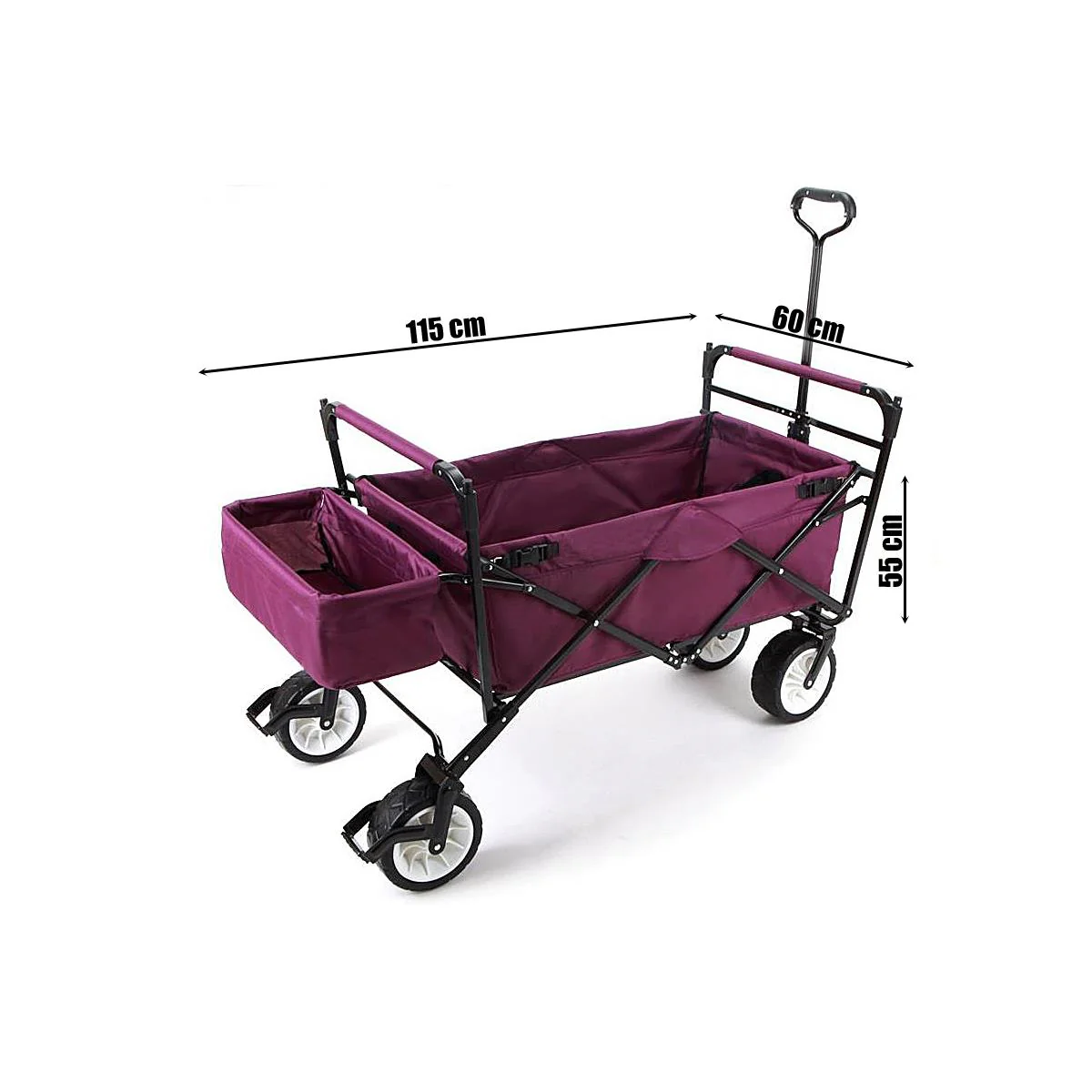 B-WARE FUXTEC - Chariot à bras MARRON avec toit solaire JW-76CB - Image 9