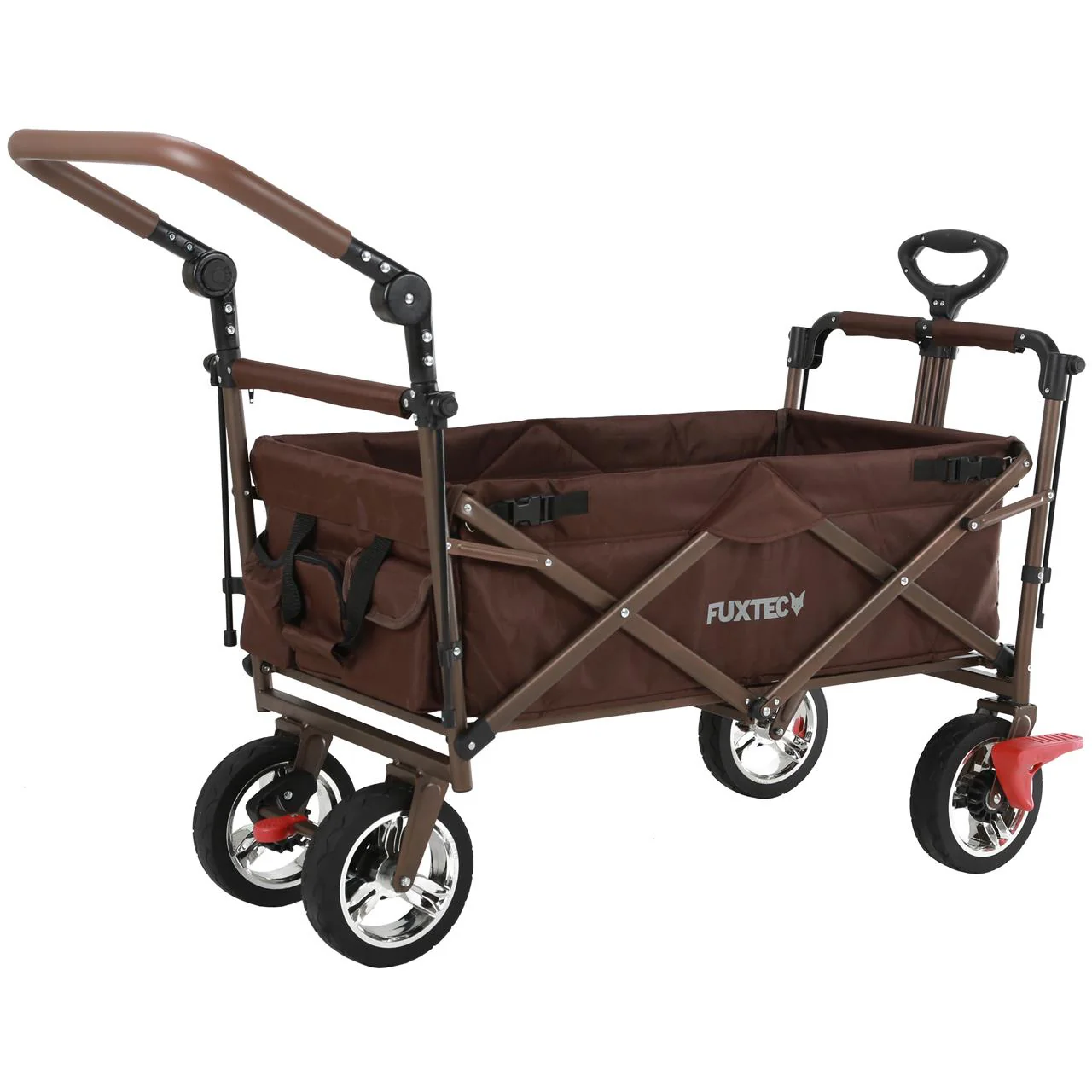 Chariot à bras Easy Cruiser d'occasion avec auvent protégé contre les UV et poignée de poussée supplémentaire - Image 2