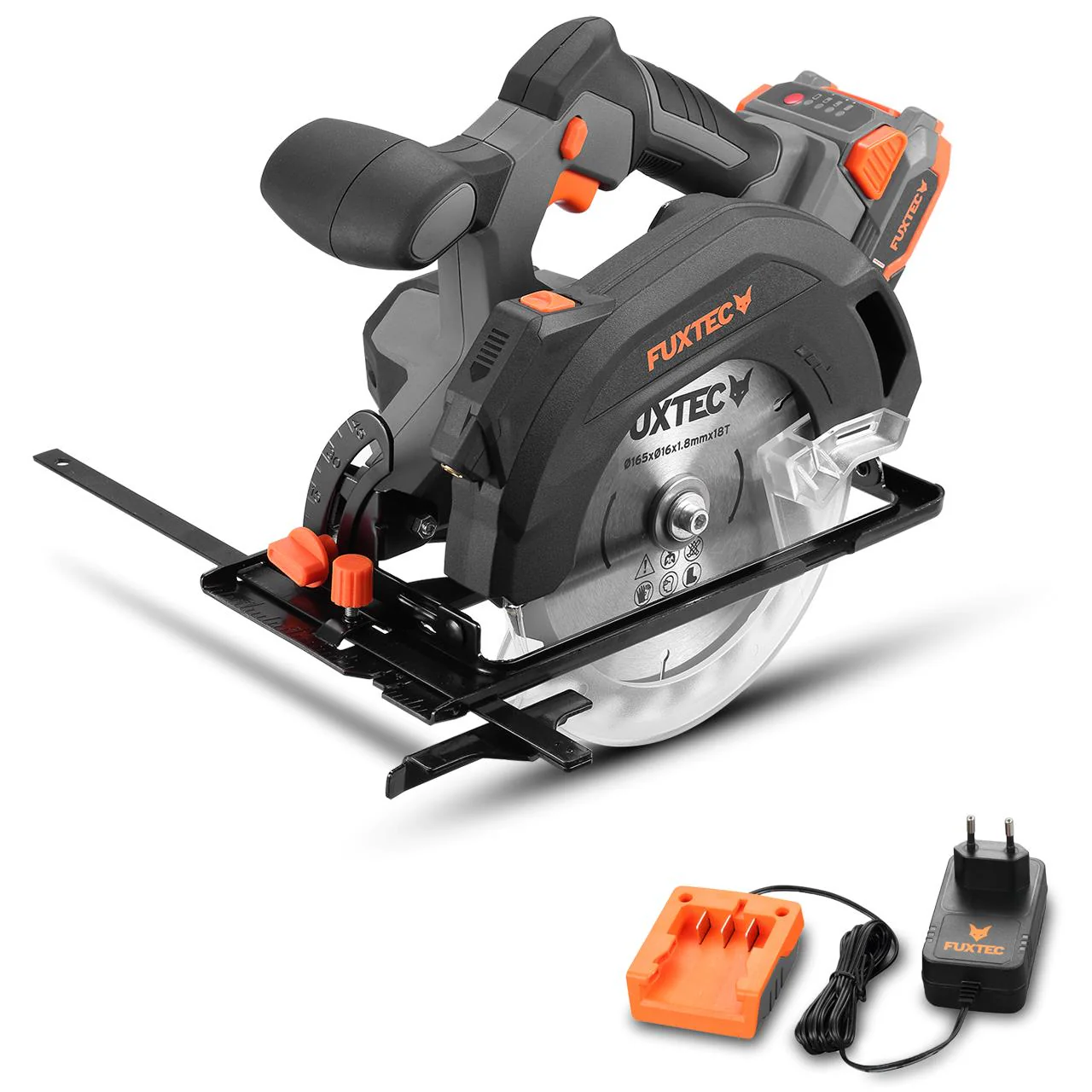 B-WARE Scie circulaire portative batterie FUXTEC 20V FX-E1CS20 set avec batterie 4Ah et chargeur 1A