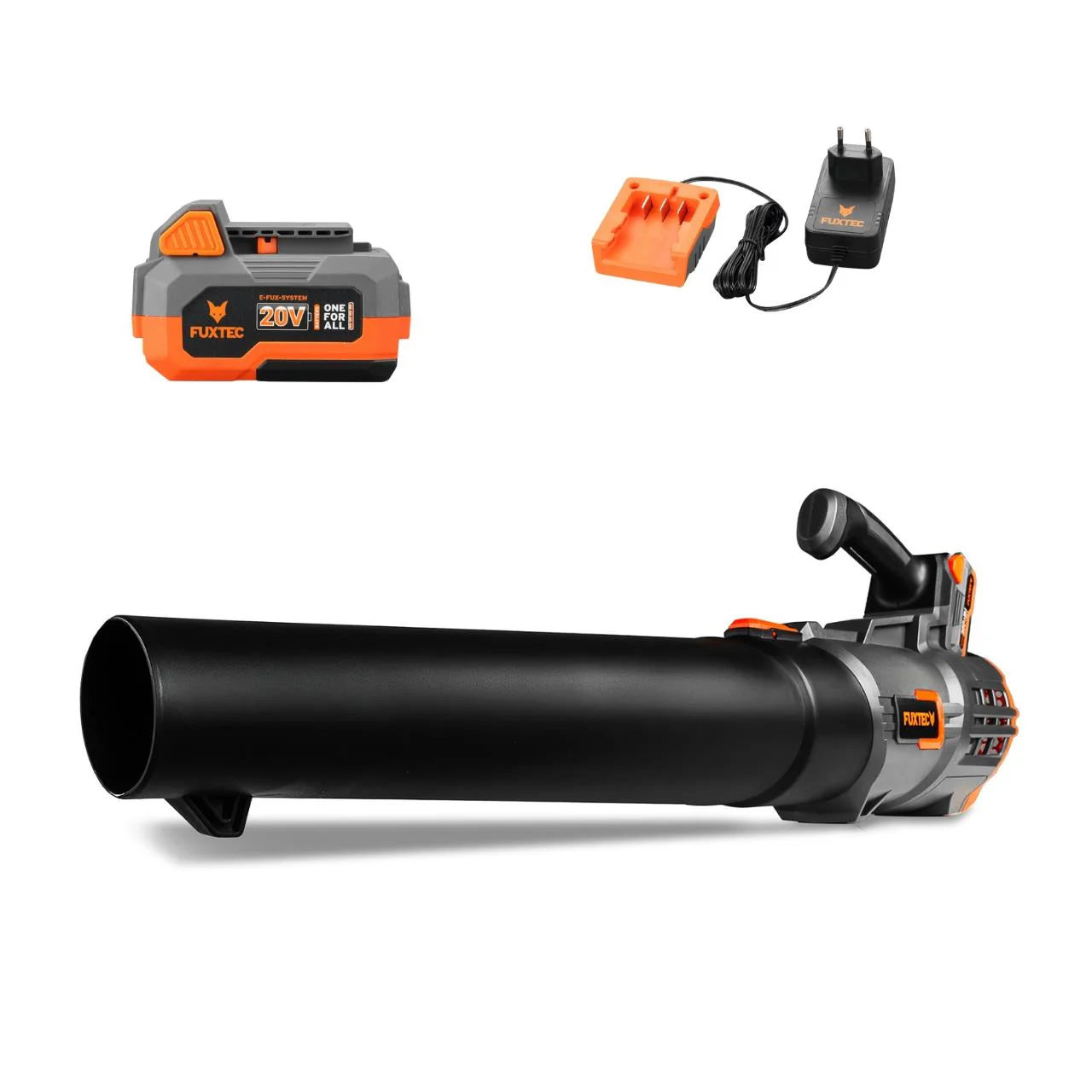 B-WARE Souffleur de feuilles à batterie 20V FUXTEC FX-E1LB20 - set avec 1 batterie 4Ah et 1 chargeur 1A
