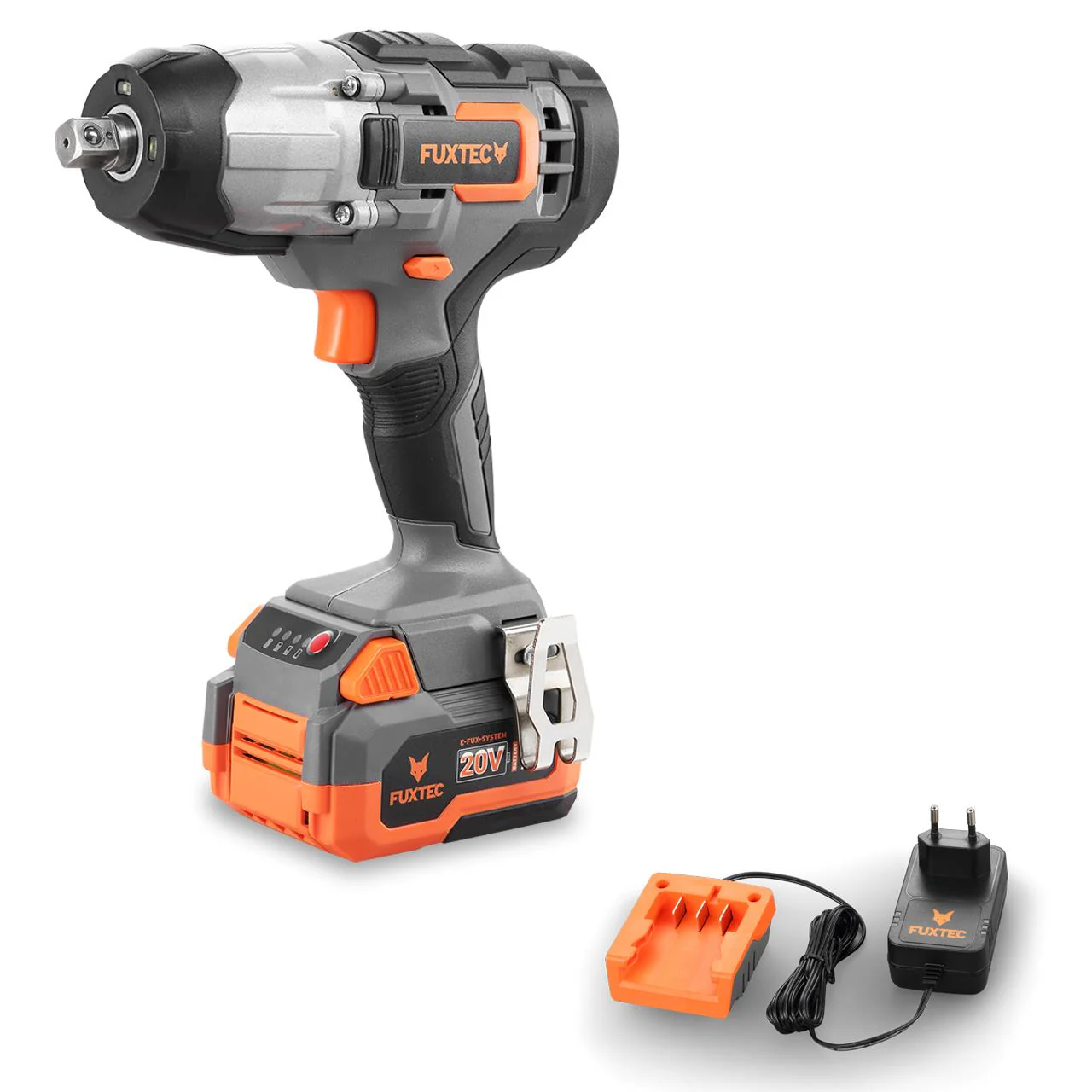 B-WARE Boulonneuse à choc sans fil FUXTEC 20V FX-E1IW20 SET avec 1 x batterie 4Ah, 1 x chargeur 1A