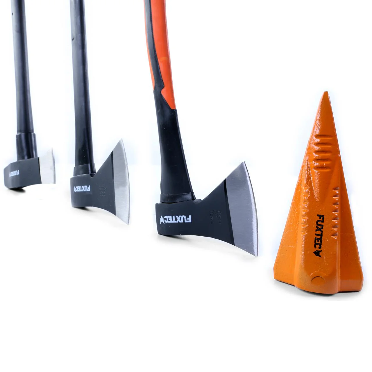 B-WARE Set 4 haches FUXTEC - hachette + hache + hache de fendage + coin fendeur acier - Image 4