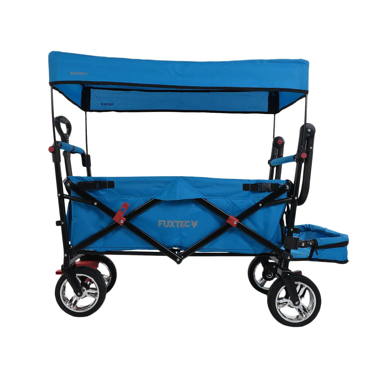 Chariot à main FUXTEC Smart Cruiser Occasion avec toit ouvrant protégé contre les UV, poignée de poussée et extension intérieure - Image 16
