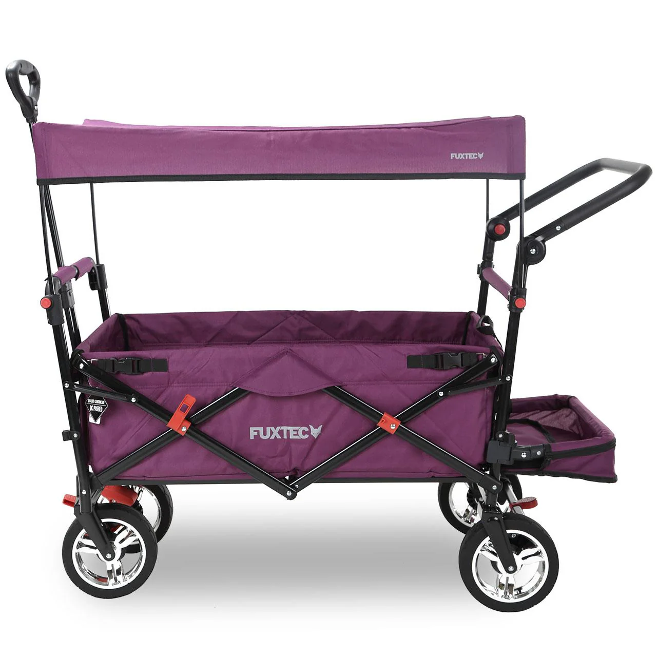 Chariot à main FUXTEC Smart Cruiser Occasion avec toit ouvrant protégé contre les UV, poignée de poussée et extension intérieure - Image 2
