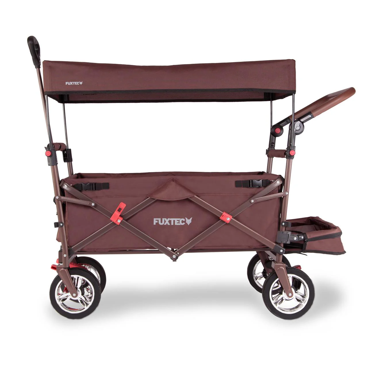 Chariot à main FUXTEC Smart Cruiser Occasion avec toit ouvrant protégé contre les UV, poignée de poussée et extension intérieure - Image 21