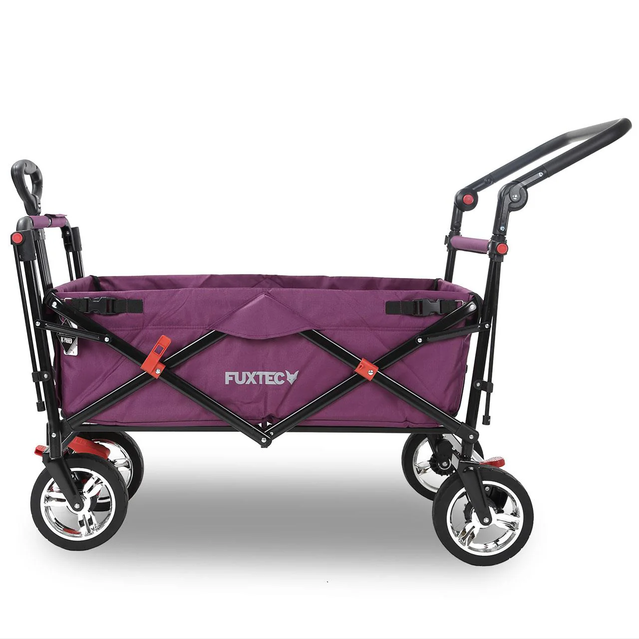 Chariot à main FUXTEC Smart Cruiser Occasion avec toit ouvrant protégé contre les UV, poignée de poussée et extension intérieure - Image 3