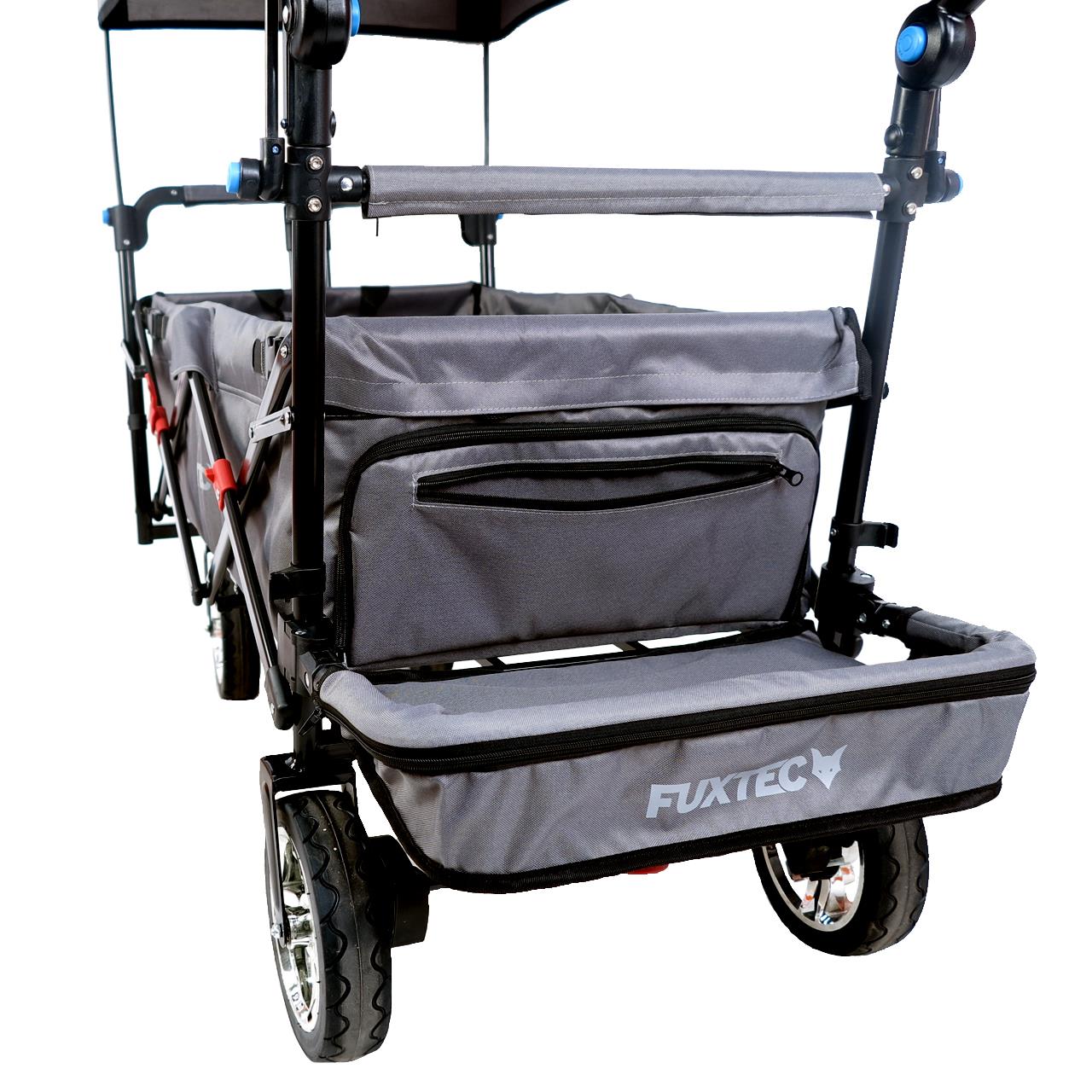 Chariot à main FUXTEC Smart Cruiser Occasion avec toit ouvrant protégé contre les UV, poignée de poussée et extension intérieure - Image 8