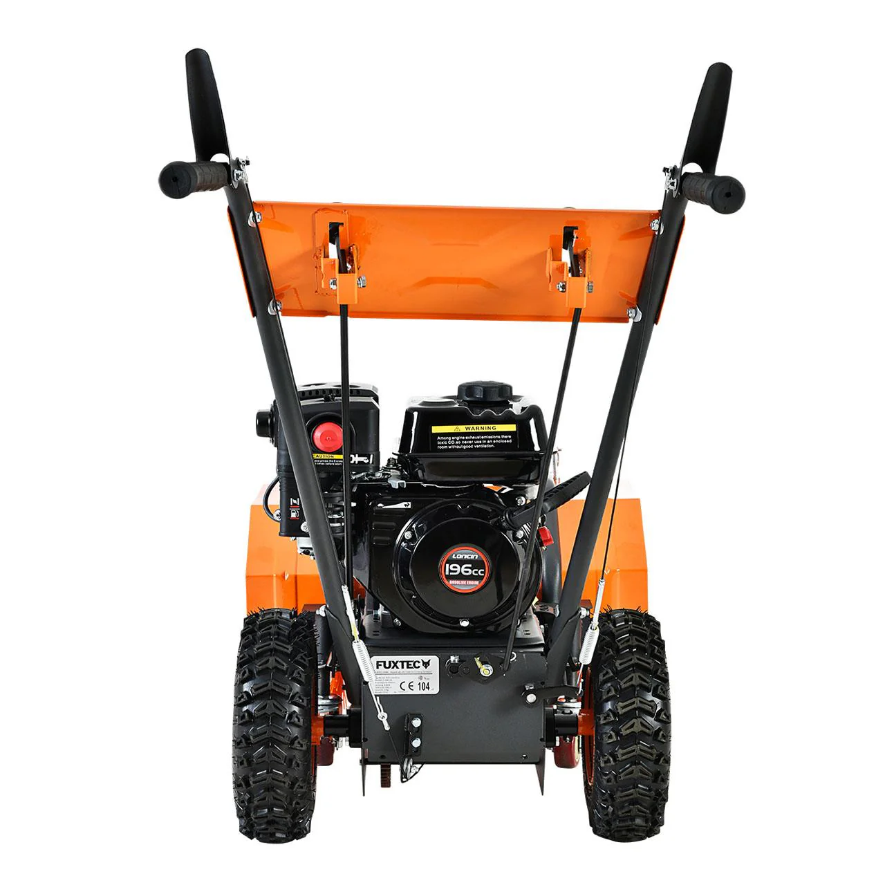 Balayeuse déneigeuse thermique FUXTEC FXKM196 SET1, avec brosse de balayage + 3 embouts fraise à neige, chasse-neige et collecteur de déchets - Image 5