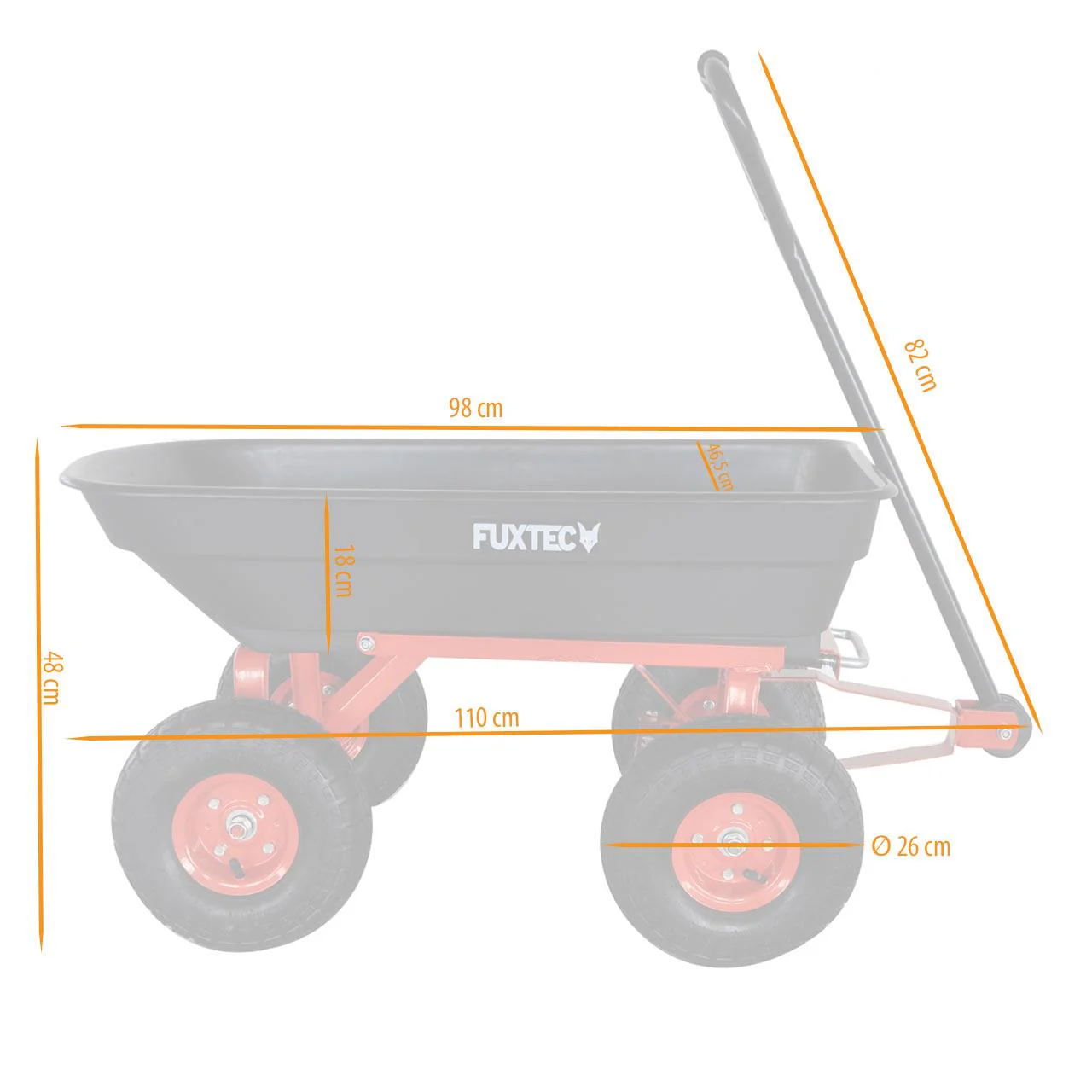 Chariot de jardin à benne basculante FUXTEC FX-KW2175 - Image 3