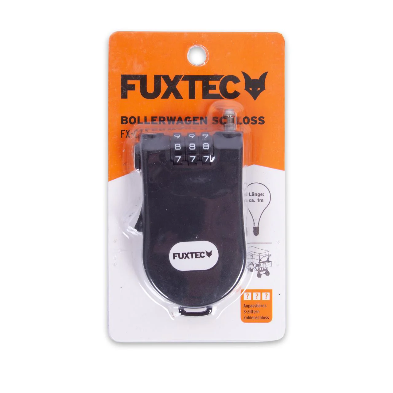 FUXTEC - Cadenas de sécurité pour chariot de transport pliable