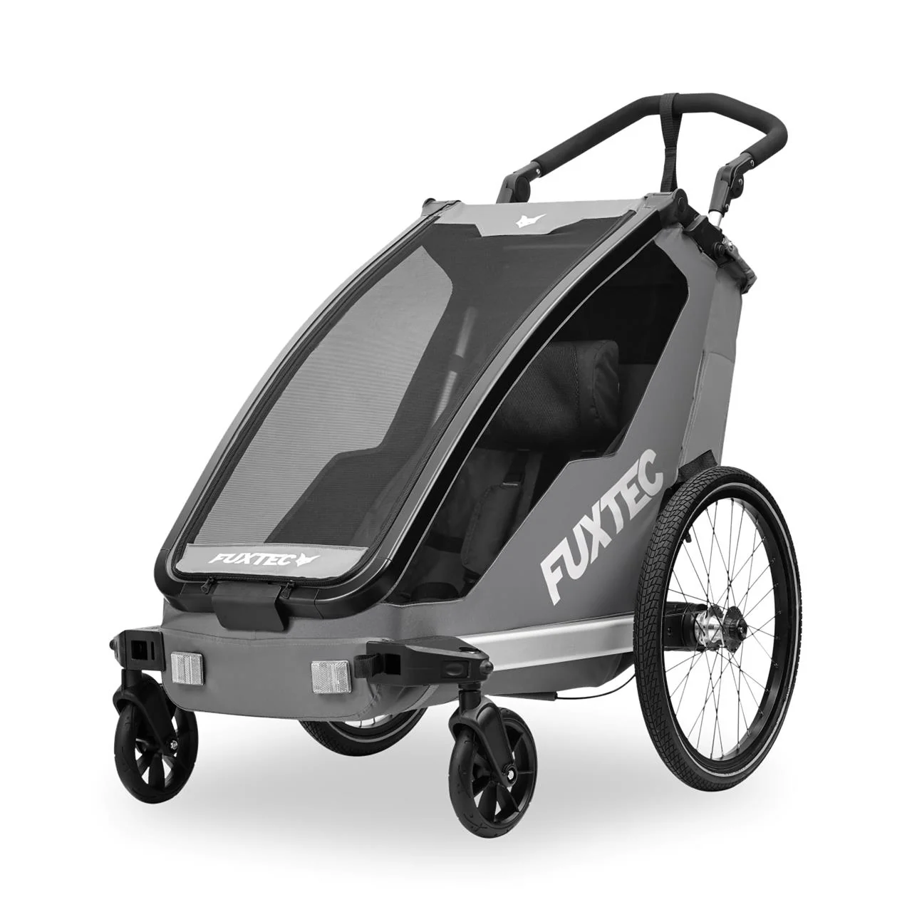 FUXTEC Fahrradanhänger/Jogger FX-FA1-SET Zweisitzer mit Jogger-Rad - Image 4