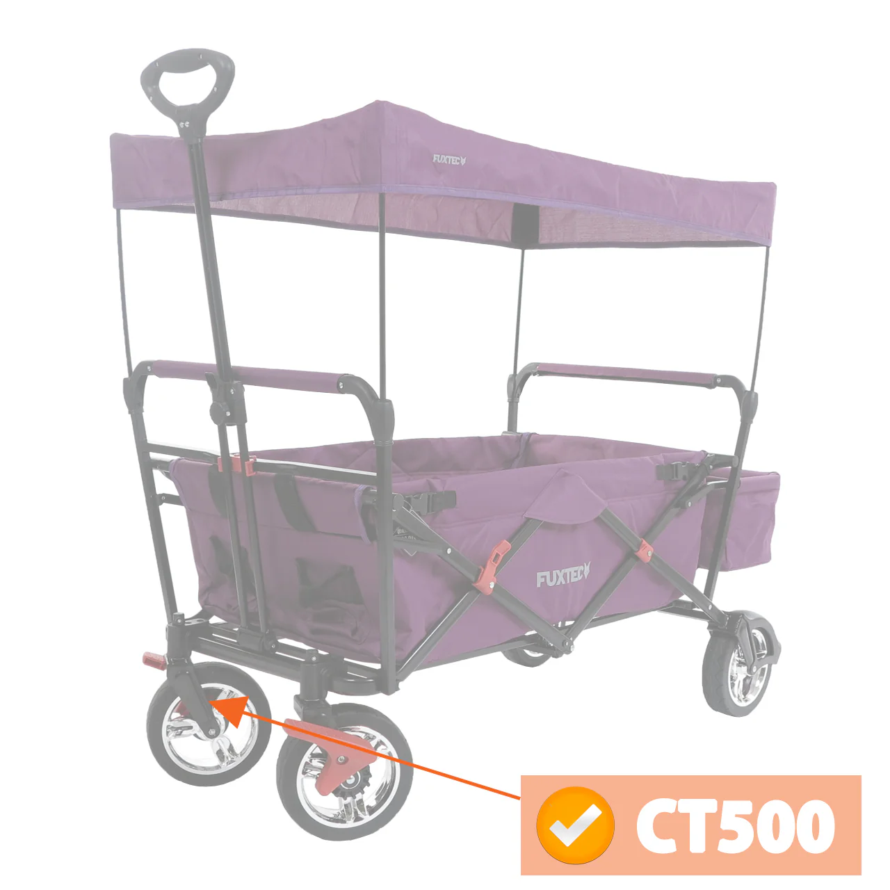 FUXTEC - Support de roue avec freins en marron chariot de transport pliable City Cruiser droite - Easy et Smart Cruiser gauche - Image 2