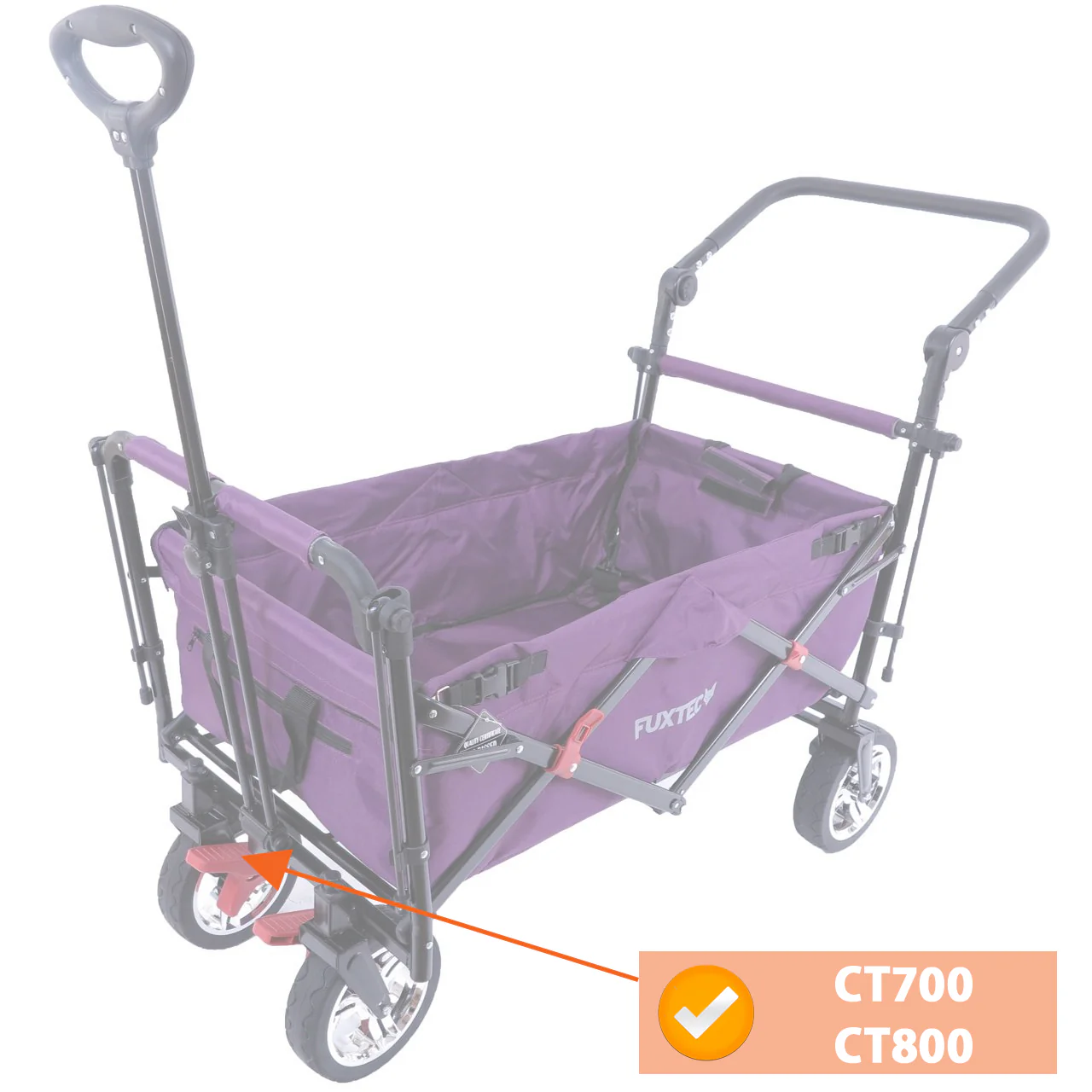 FUXTEC - Support de roue avec freins en marron chariot de transport pliable City Cruiser gauche - Easy et Smart Cruiser droite - Image 3