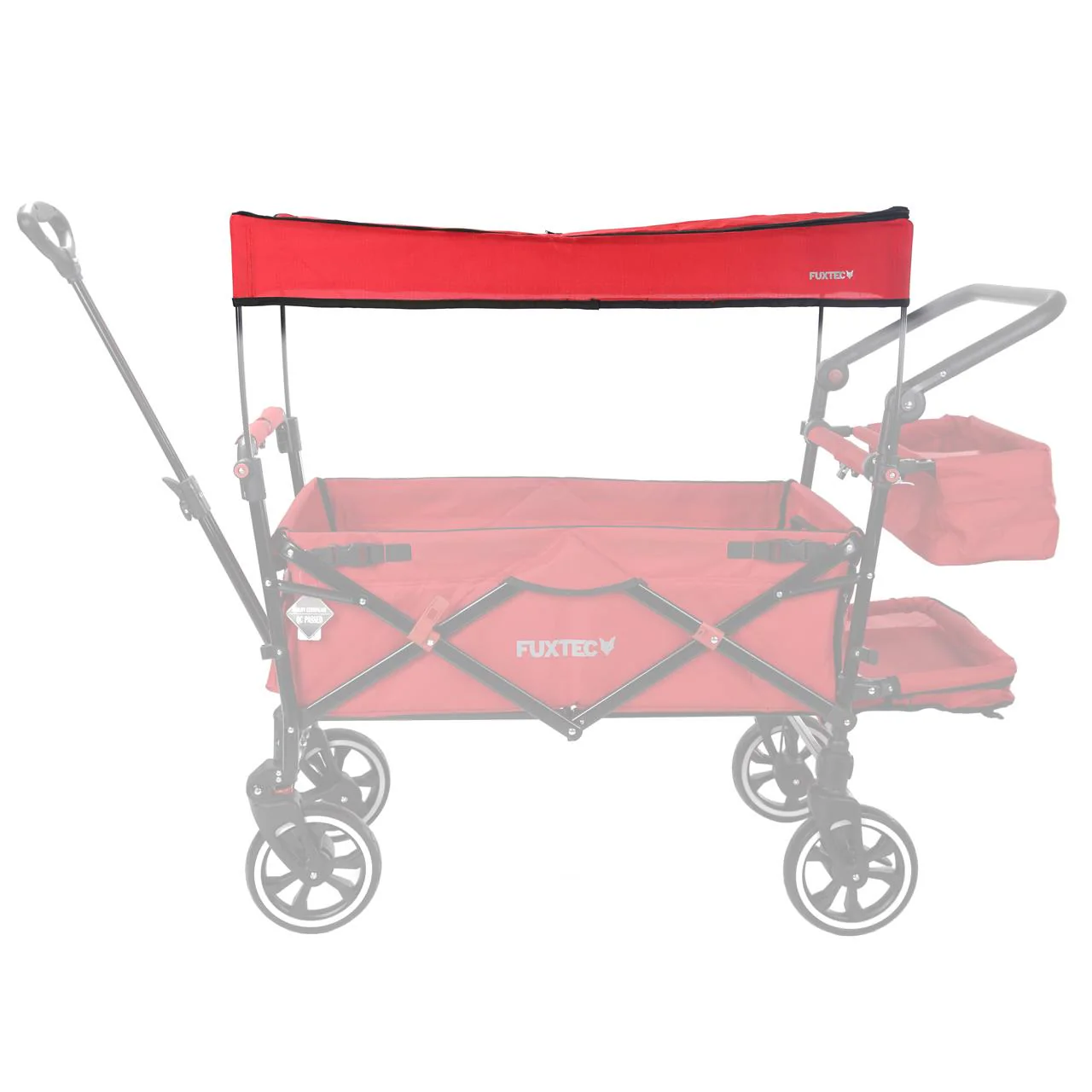 FUXTEC - Toit protection solaire rouge chariot premium cruiser
