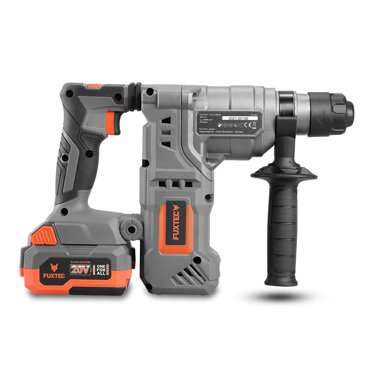 Marteau perforateur burineur sans fil 20V FUXTEC FX-E1RH20 - set avec batterie 4Ah et chargeur 1A - Image 4