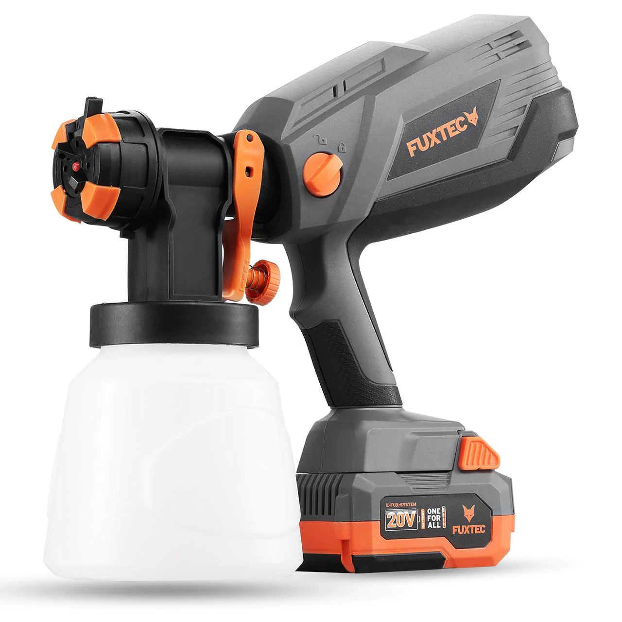 Pulvérisateur de peinture batterie 20V FUXTEC FX-E1CSP20 - Set avec batterie 4Ah et chargeur 1A - Image 2