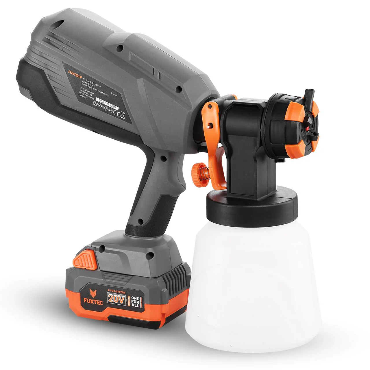 Pulvérisateur de peinture batterie 20V FUXTEC FX-E1CSP20 - Set avec batterie 4Ah et chargeur 1A - Image 5