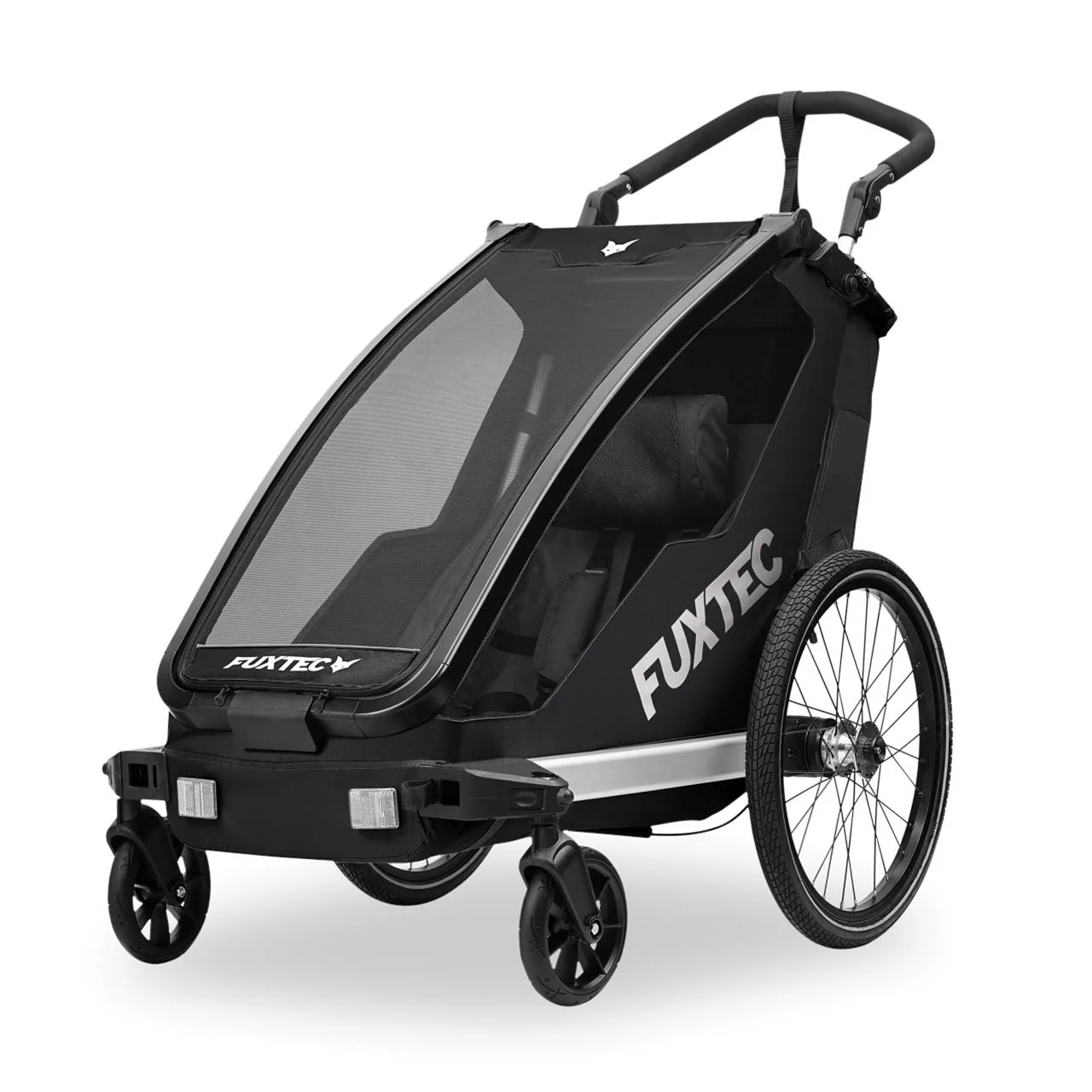 FUXTEC Remorque pour vélo FX-FA1S noir avec roue jogger - Image 2