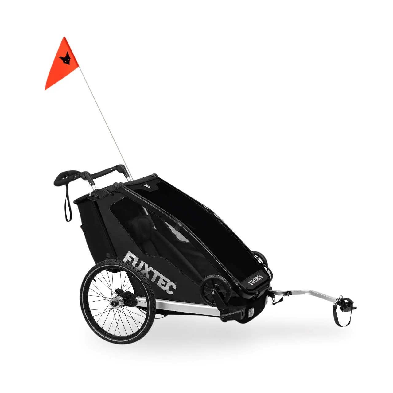 FUXTEC Remorque pour vélo FX-FA1S noir avec roue jogger - Image 5