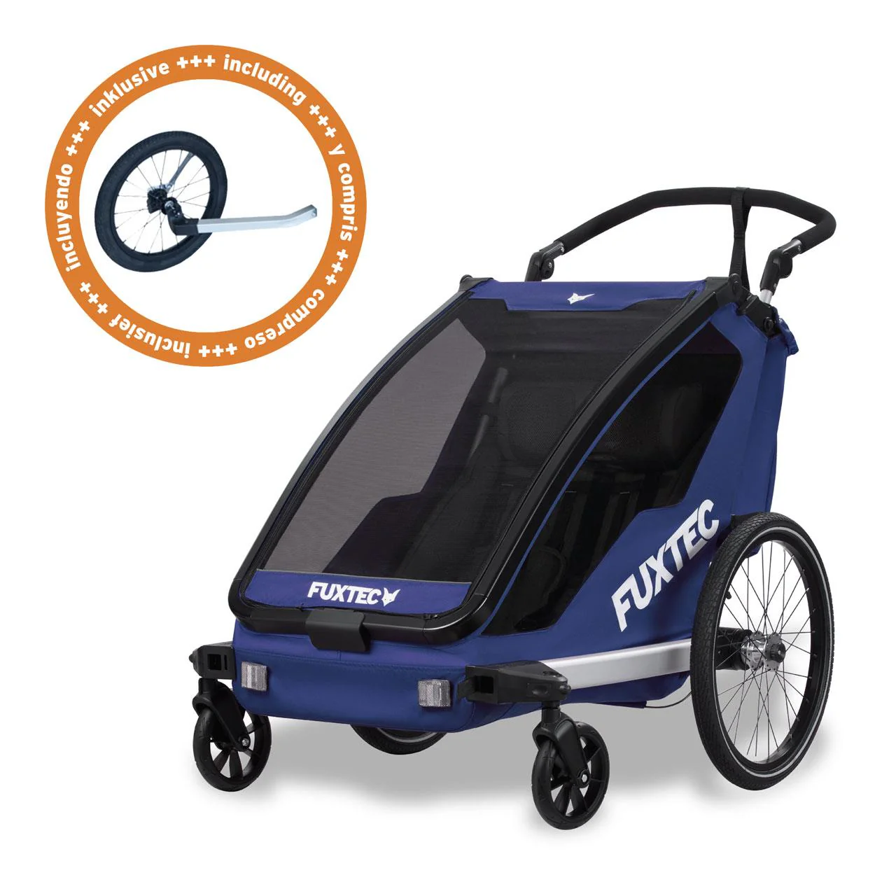 Remorque à vélo Sport Cruiser bleu avec roue avant Jogger incluse