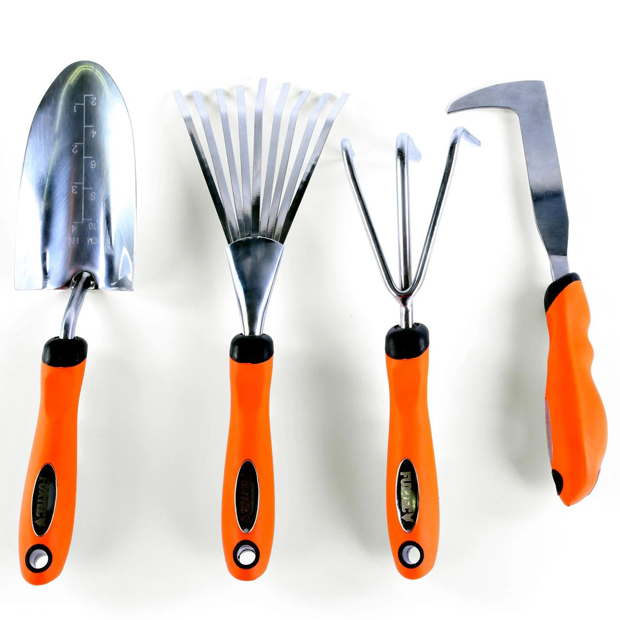 Set de 4 outils de jardin à main premium - grattoir joint, griffe 3 dents, râteau et pelle à main - Image 7